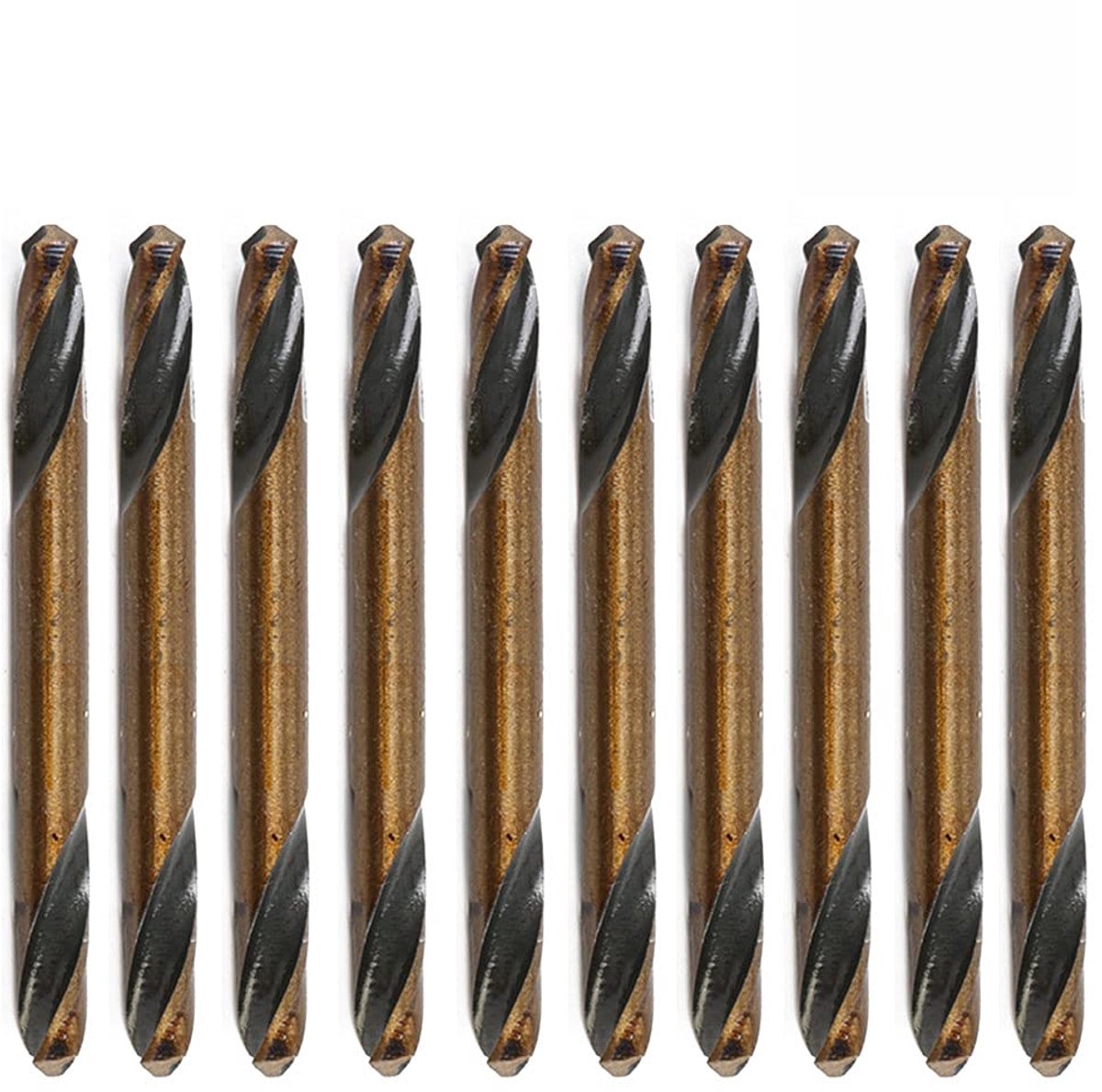 SnelShoppen - 10 Stuks HSS Dubbel Eind Boor Set - Rechte Schacht Twist Bits - Hoge Precisie Boor voor Metaal en Koolstofstaal - Duurzaam en Scherp - I