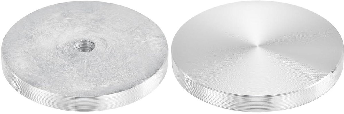 Aluminium Schijven - Adapter Platen - Glazen Meubels Bevestigen - Corrosiebestendig Aluminium - 60 mm Diameter - Zilver