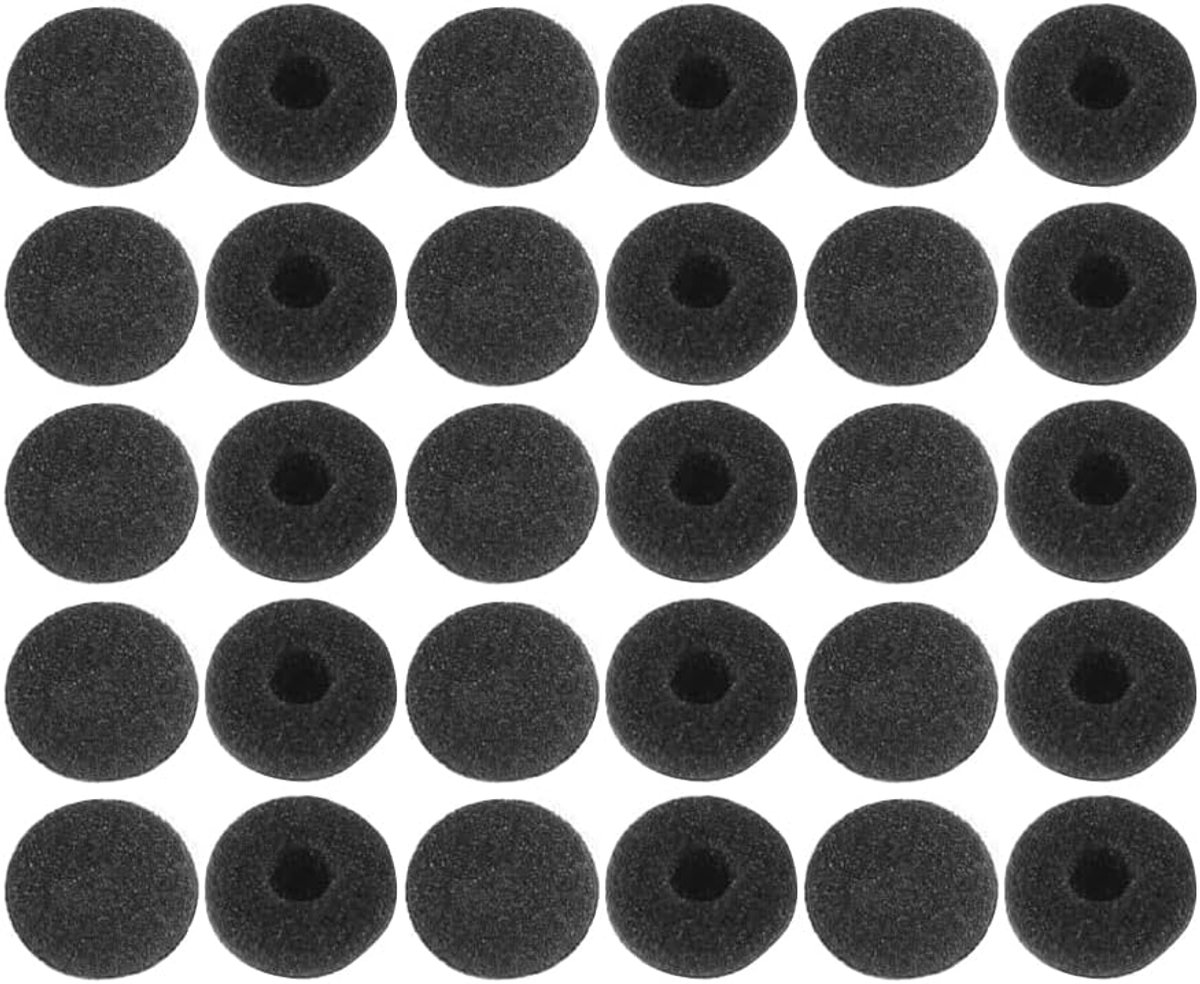 SnelShoppen - Pack van 30 Oordopjes, Vervangende Schuim Oorkussens, Geschikt voor Hoofdtelefoon 13-18 mm, Zwart, Hoogwaardige Kwaliteit, Ideaal voor M