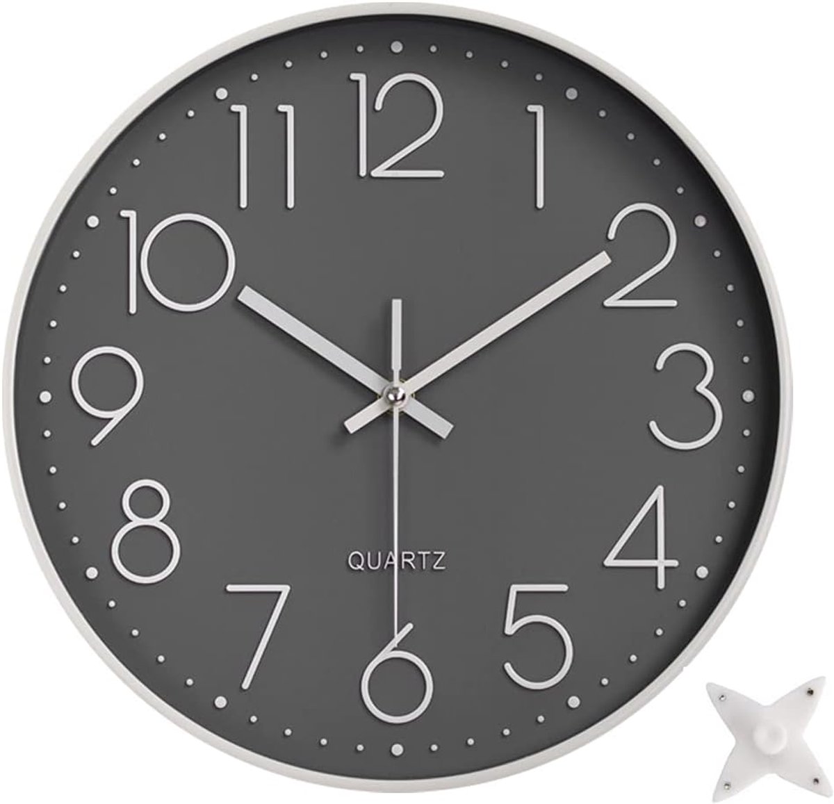 Taodyans Stille wandklok 12 inch keukenklok, kwarts, batterij-aangedreven ronde, moderne huisdecoratieklok voor - ShopVlot