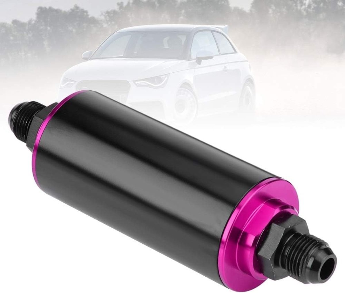 Brandstoffilter 100 micron - Aluminium hoogdoorlatend - Universaal voor auto en vrachtwagen - ShopVlot