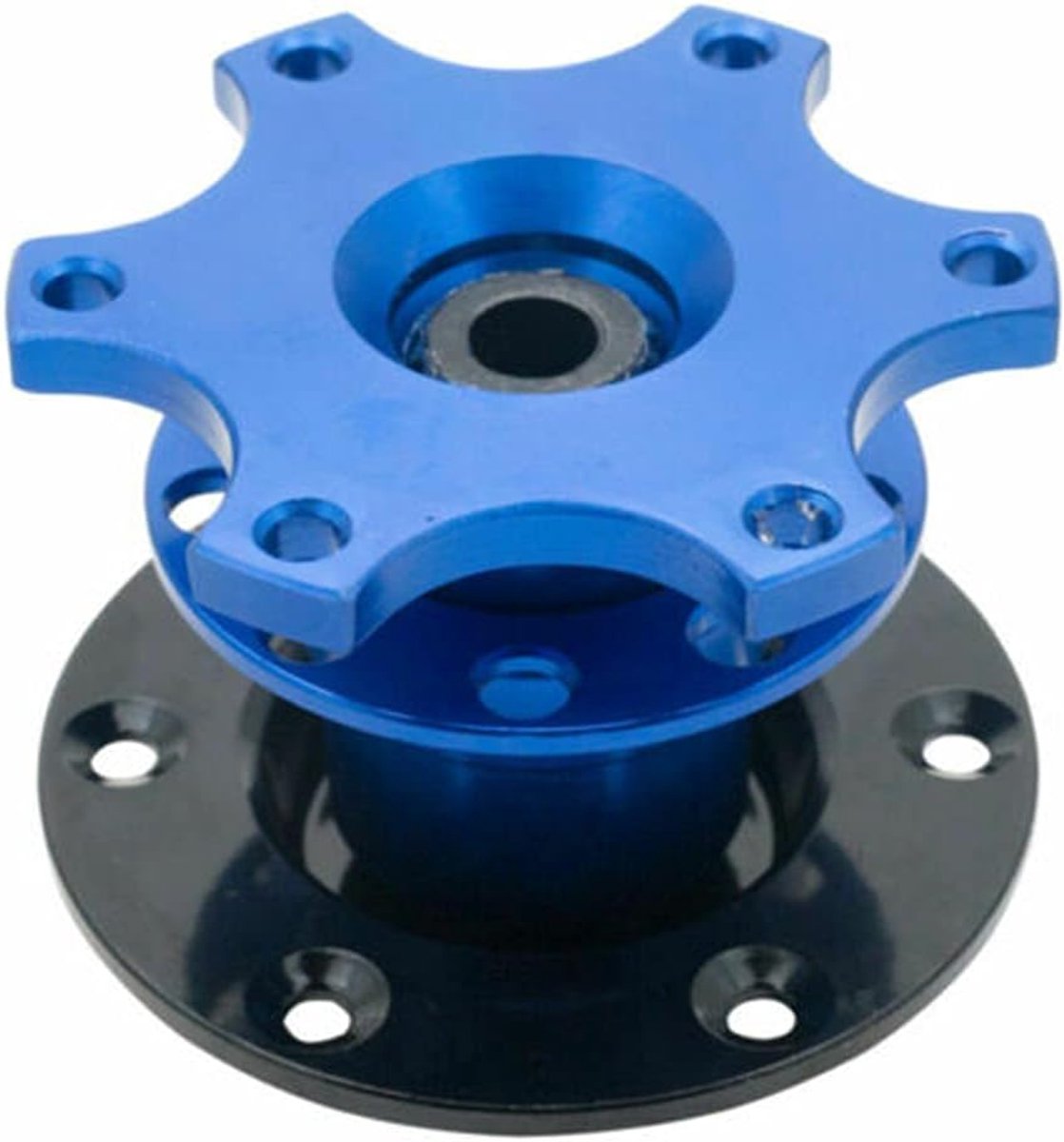 SnelShoppen - Universele Snelontkoppelbare 6-Holes Racing/Rally/Motorsport Stuurwiel Boss Hub Adapter - Blauw - Duurzaam Metaal voor Motorsportgebruik