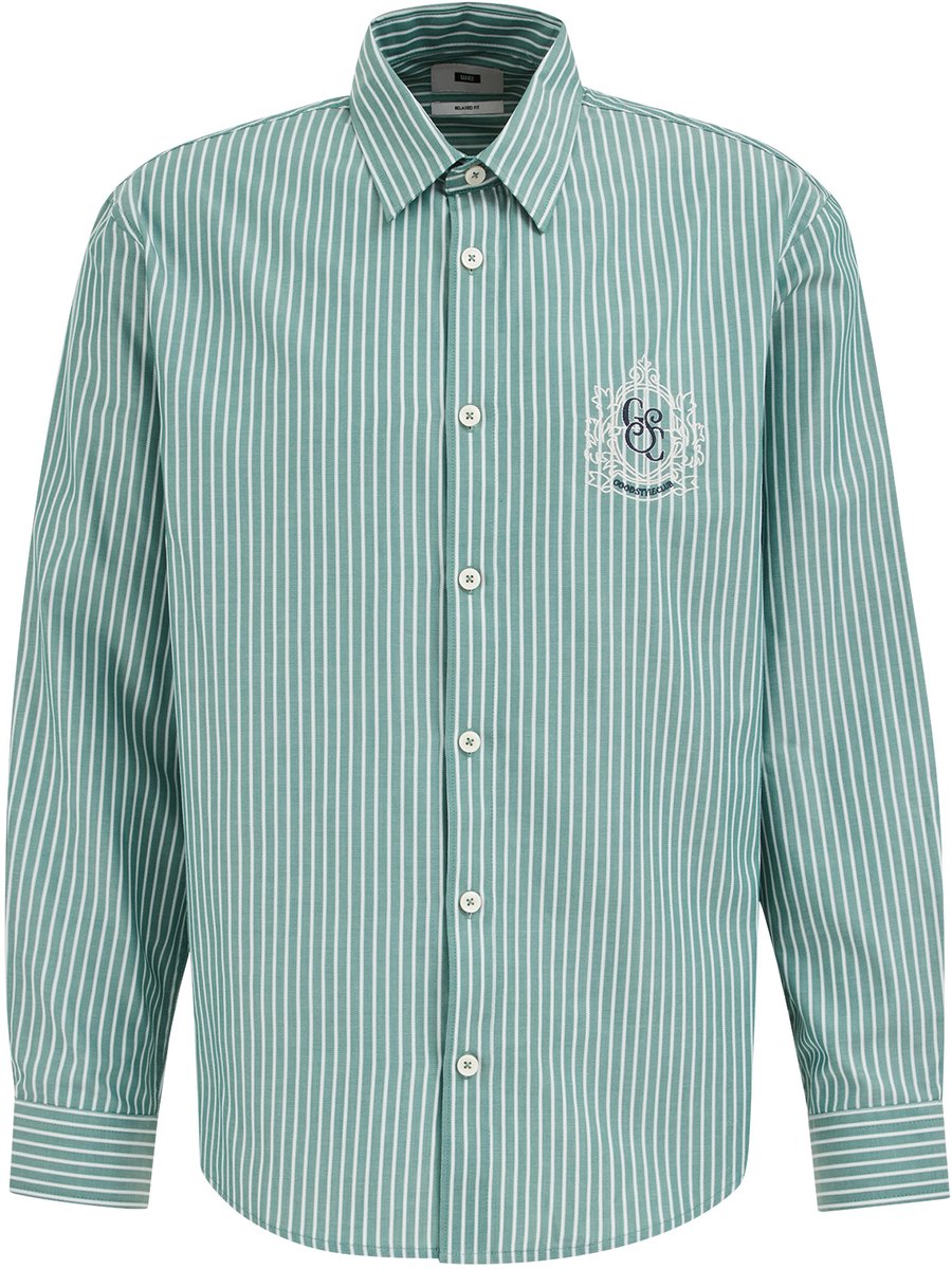 WE Fashion Heren relaxed fit gestreept overhemd meyt embroidery