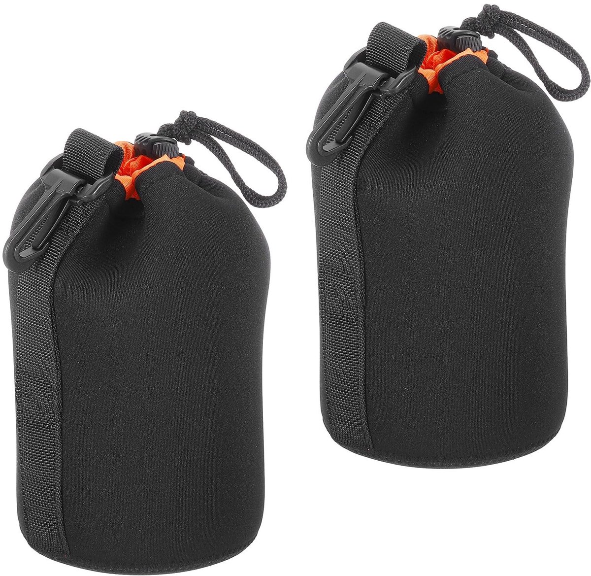 Omgoods - Neopreen Camera Lens Pouch met Treksluiting, Oranje