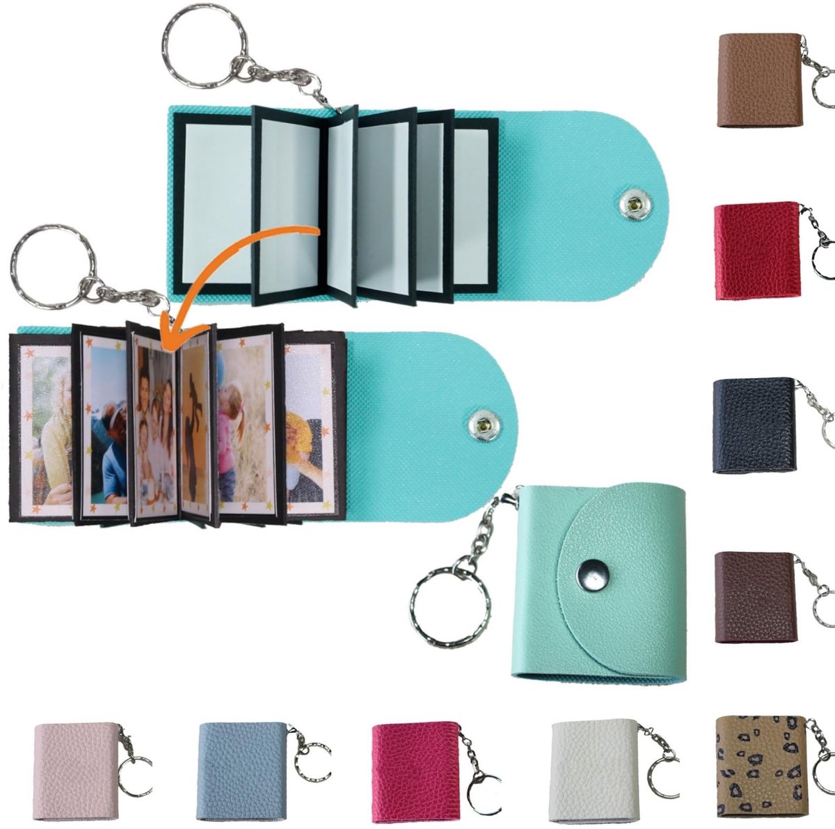Omgoods - Mini Foto Sleutelhanger met DIY Leer Album