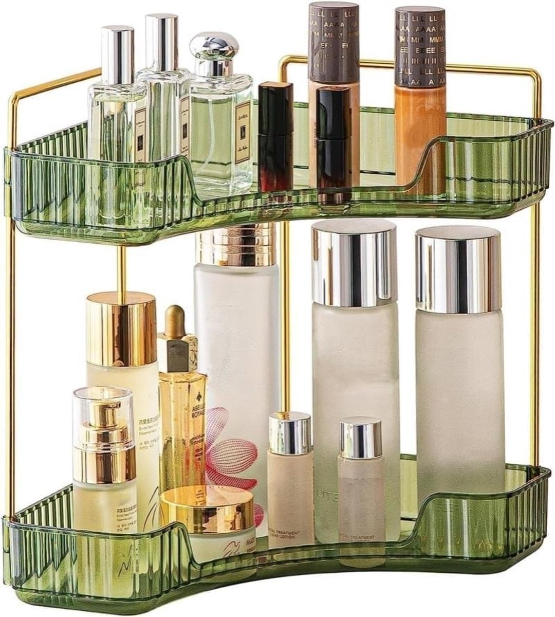 Omgoods - Hoekige Badkamer Organizer voor Cosmetica en Toiletten - Groen