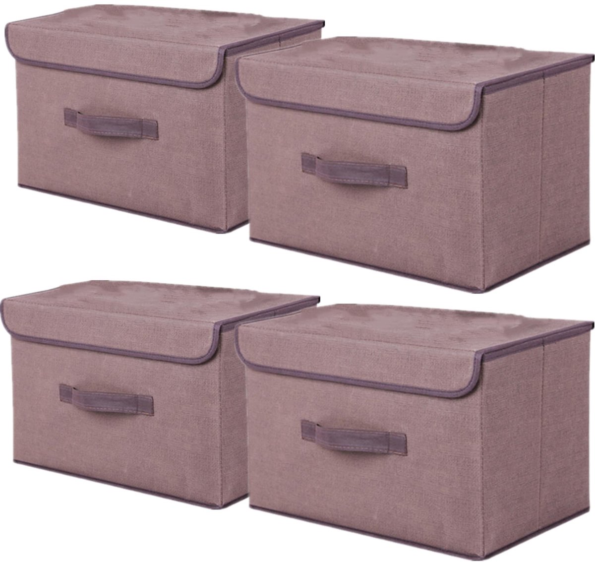 Omgoods - Set van 4 Vouwbare Opbergdozen met Deksel voor Kledingopslag