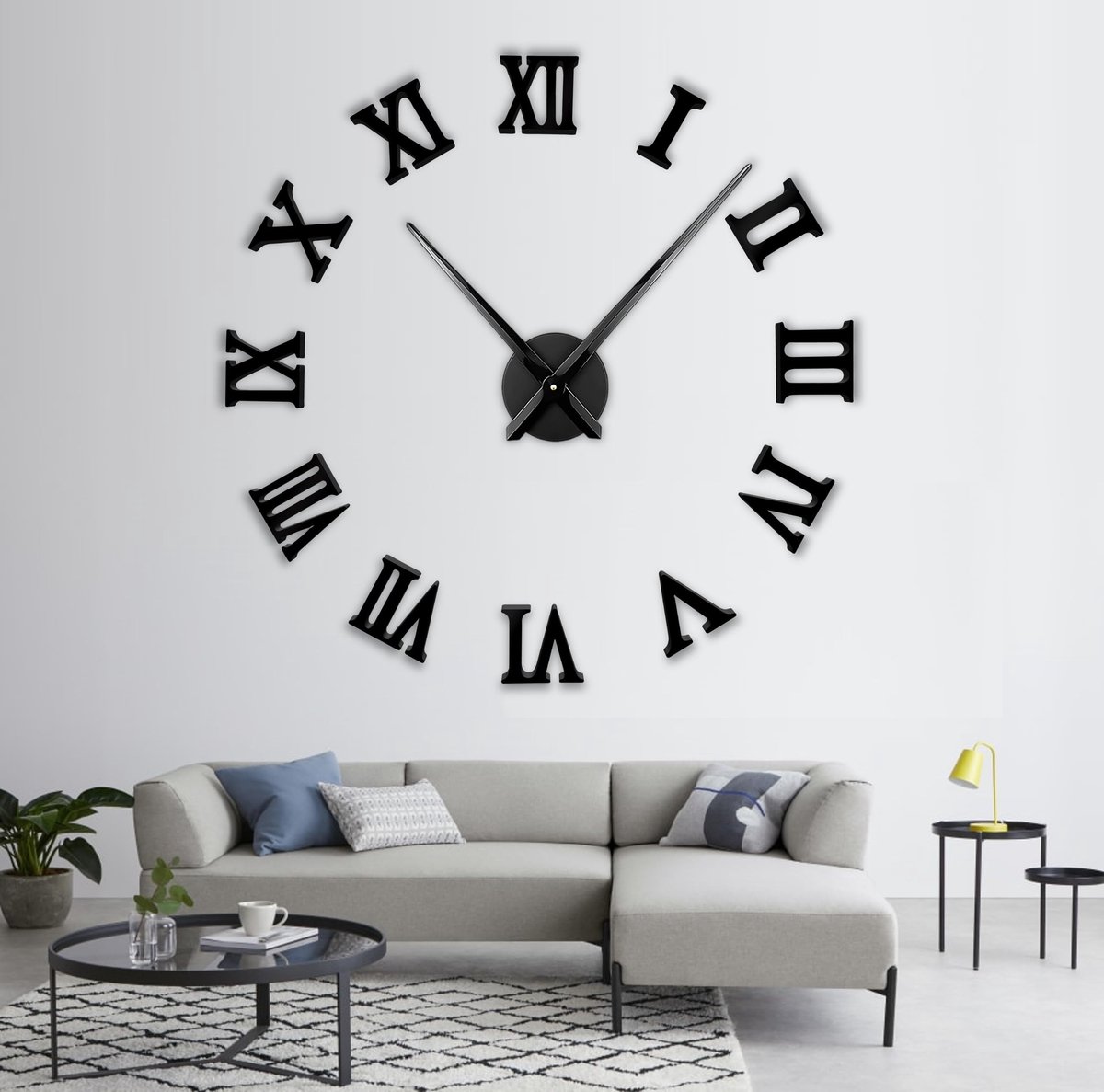 Omgoods - Grote Moderne 3D Wandklok met Arabische Cijfers