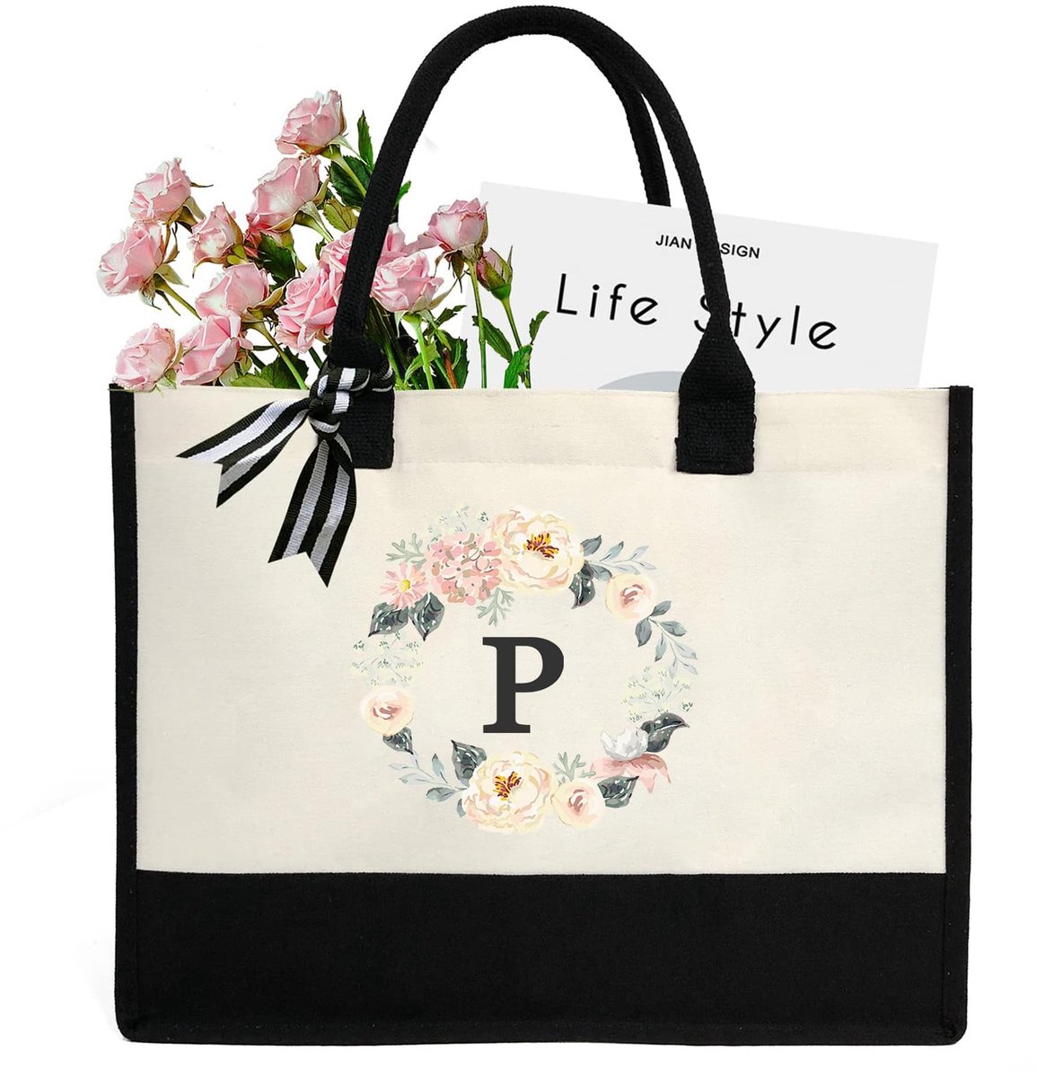 Omgoods - A-Z Katoenen Tote Bag met 26 Letters