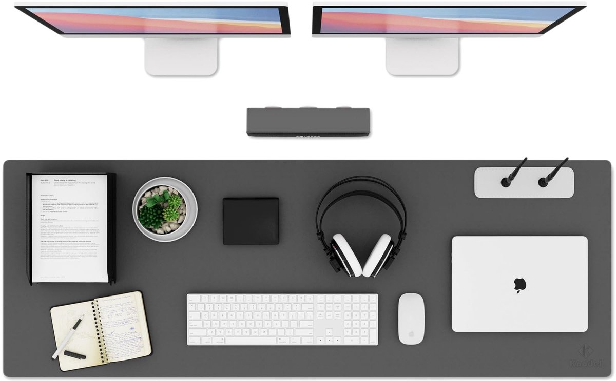 Omgoods - Grote Bureau Mat - Beschermende Muismat 43x120 cm in Donkergrijs