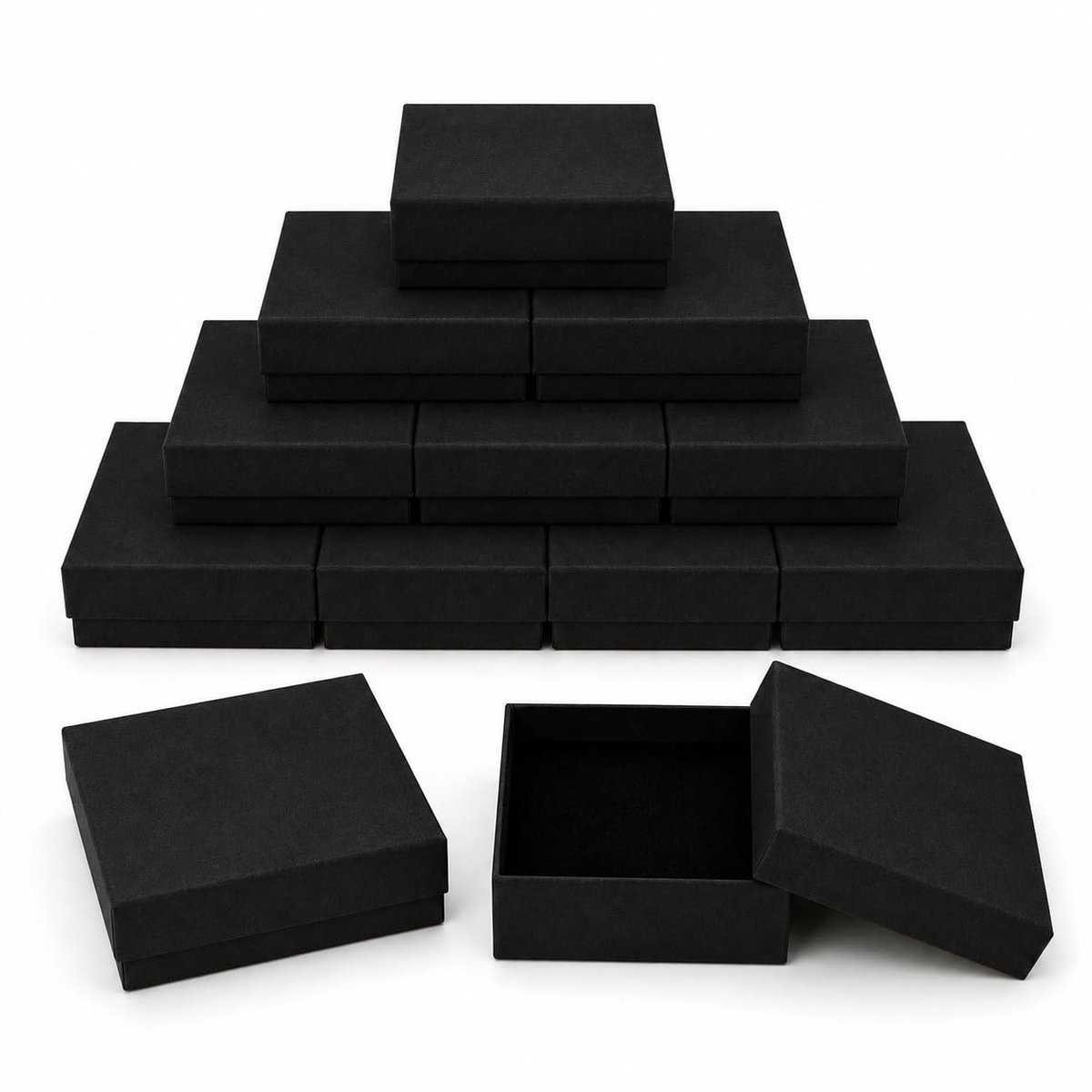 Omgoods - Set van 48 Zwarte Cardboard Sieraden Dozen voor Cadeaus