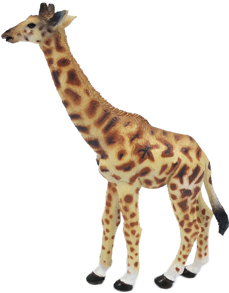 PIA Soft Toys - Speelfiguur Geel/bruine plastic giraf - 15 cm