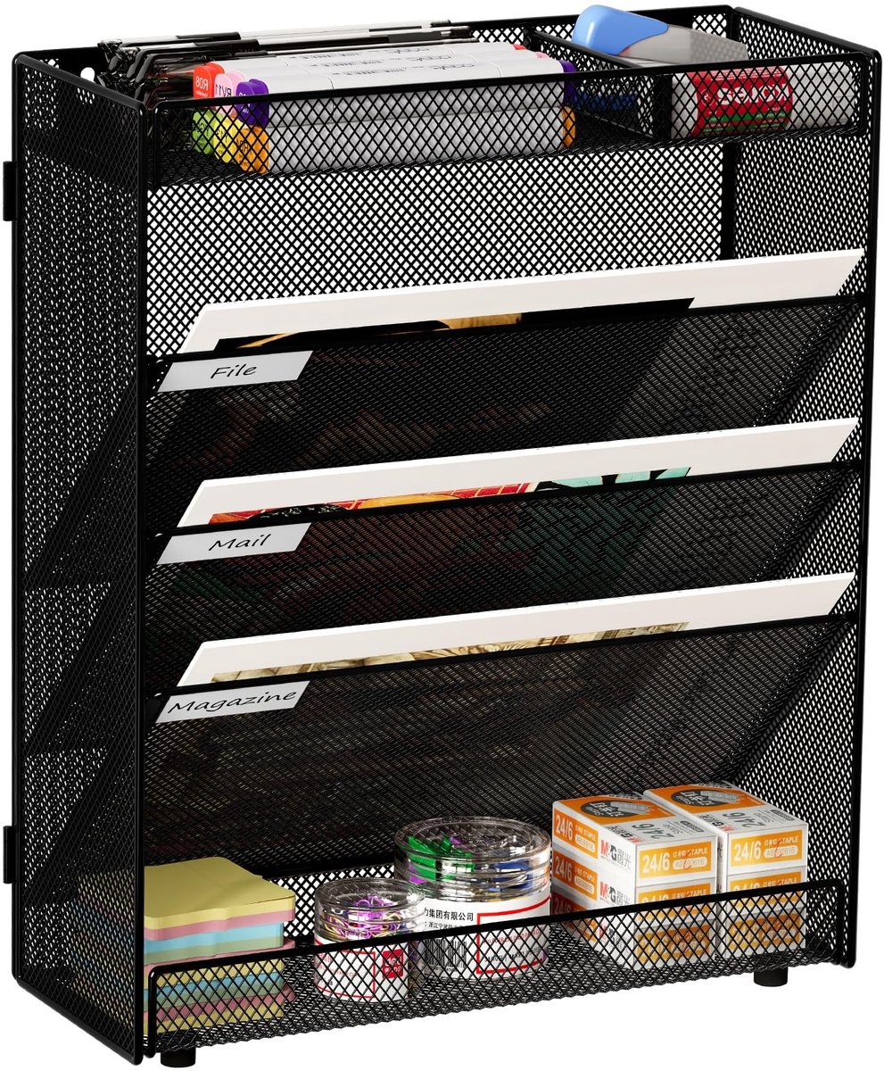 Omgoods - 5-Tier Muursysteem voor Documentenorganizer in Zwart