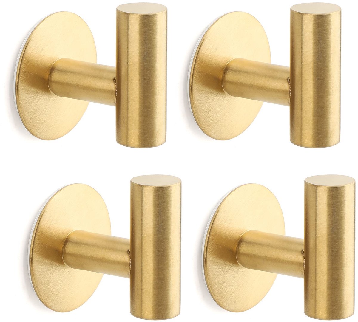 Omgoods- Handdoekhaken Roestvrij Staal - 4 Stuks Zelfklevend - Wandhaken Zonder Boren - Kledinghaken - Voor Badkamer/Keuken