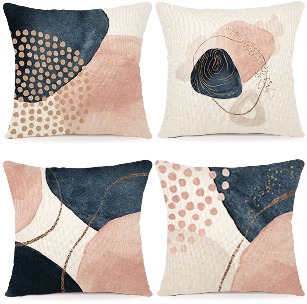 Omgoods - Set van 4 Decoratieve Kussenhoezen 50x50 cm voor Sofa en Bed