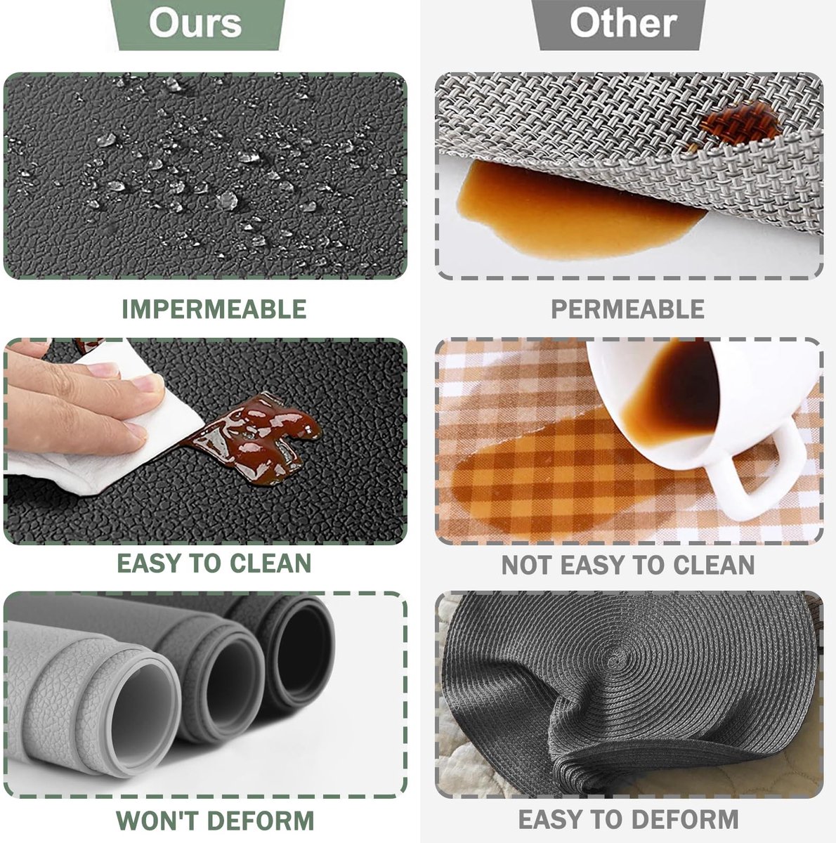 Omgoods - Set van 12 Silicone Placemat en Onderzetters - Hittebestendig en Waterdicht