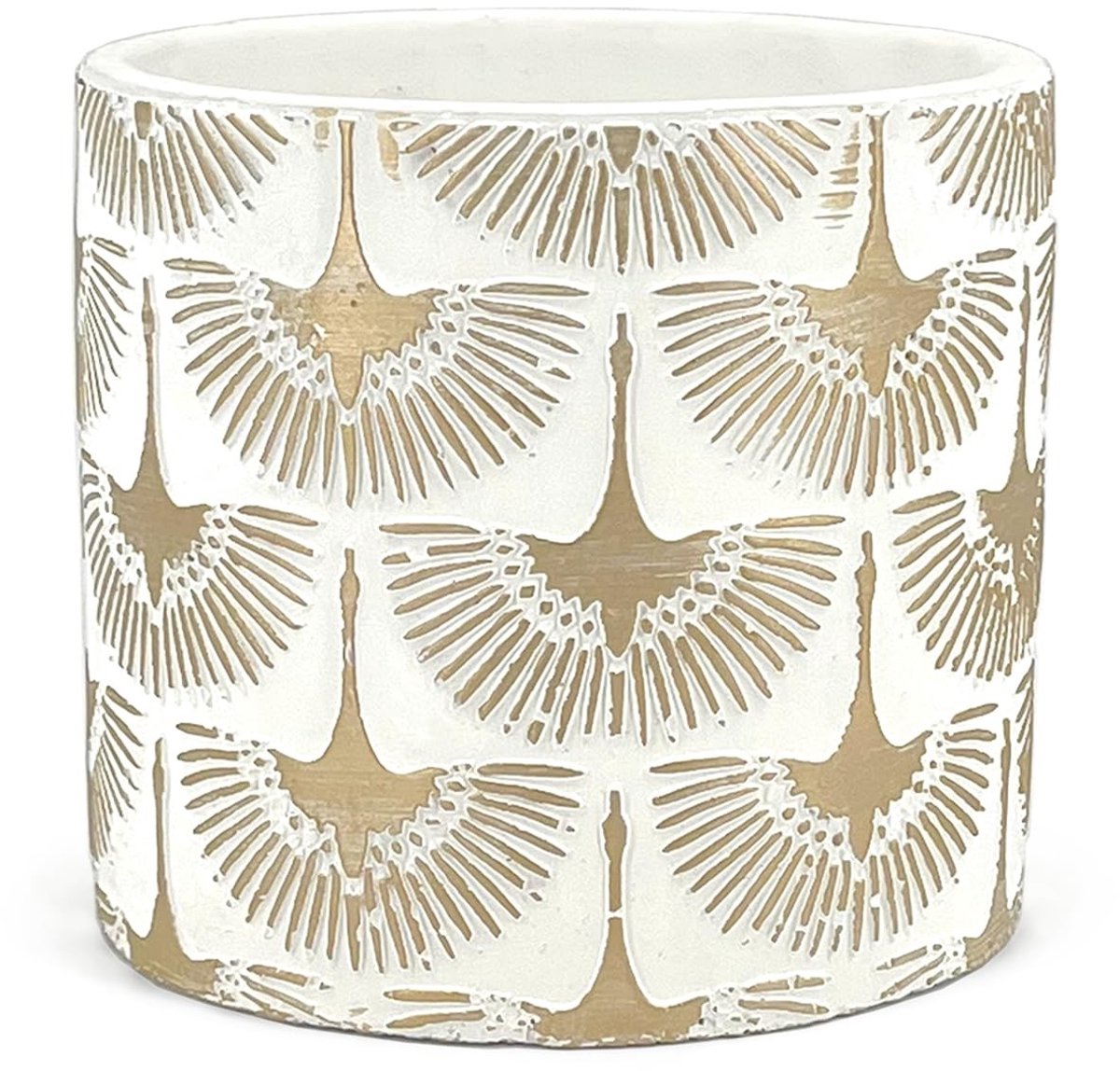 Omgoods - Terracotta Bloempot met Gouden Feniks, Diameter 14 cm