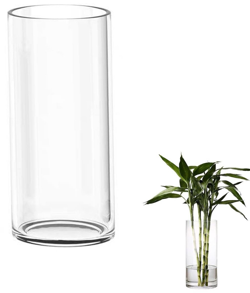Omgoods - Glazen Vaas voor Bloemen, Modern en Stijlvol 20 cm