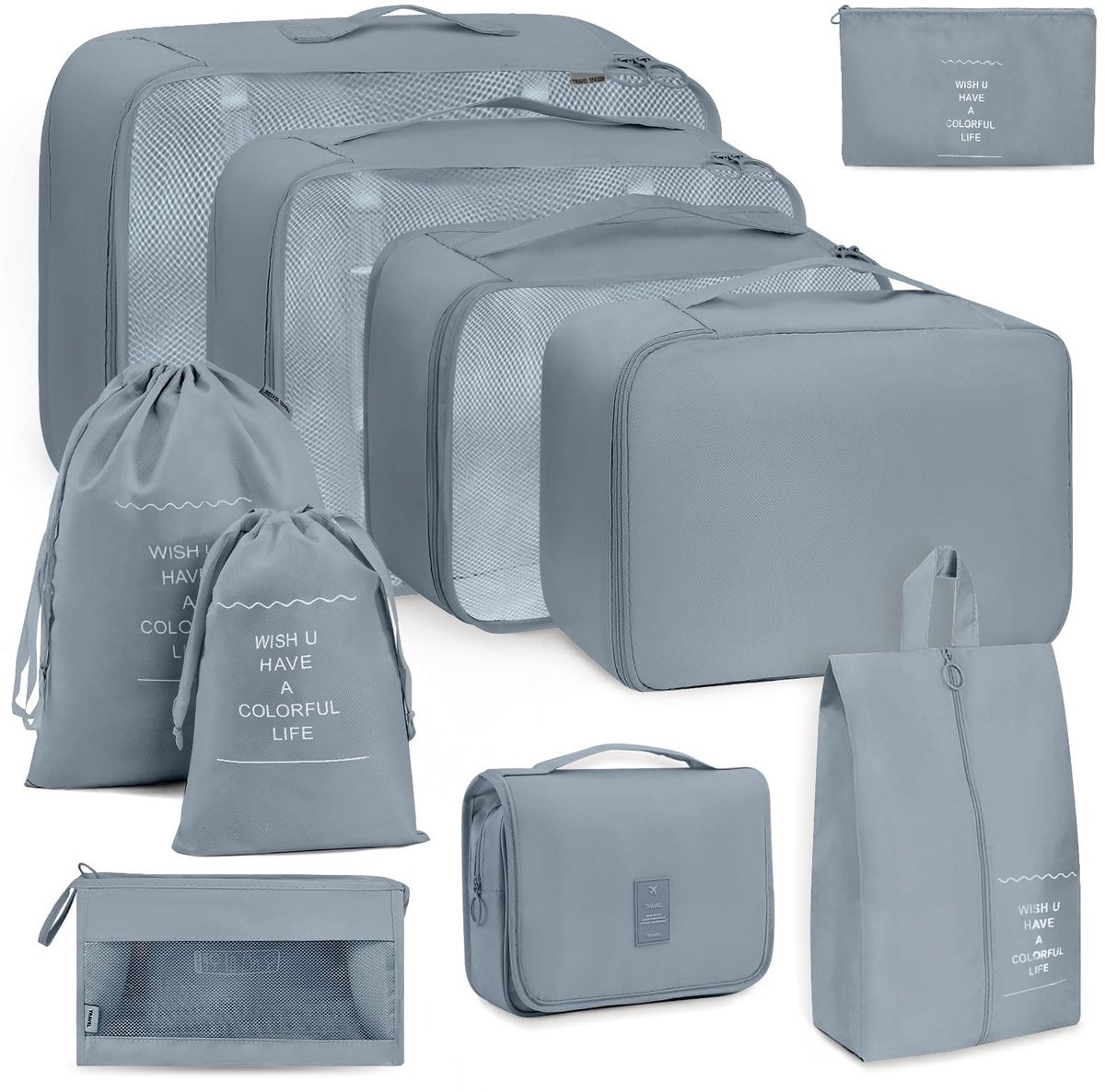 Omgoods - Set van 10 Waterdichte Inpak Cubes voor Reis