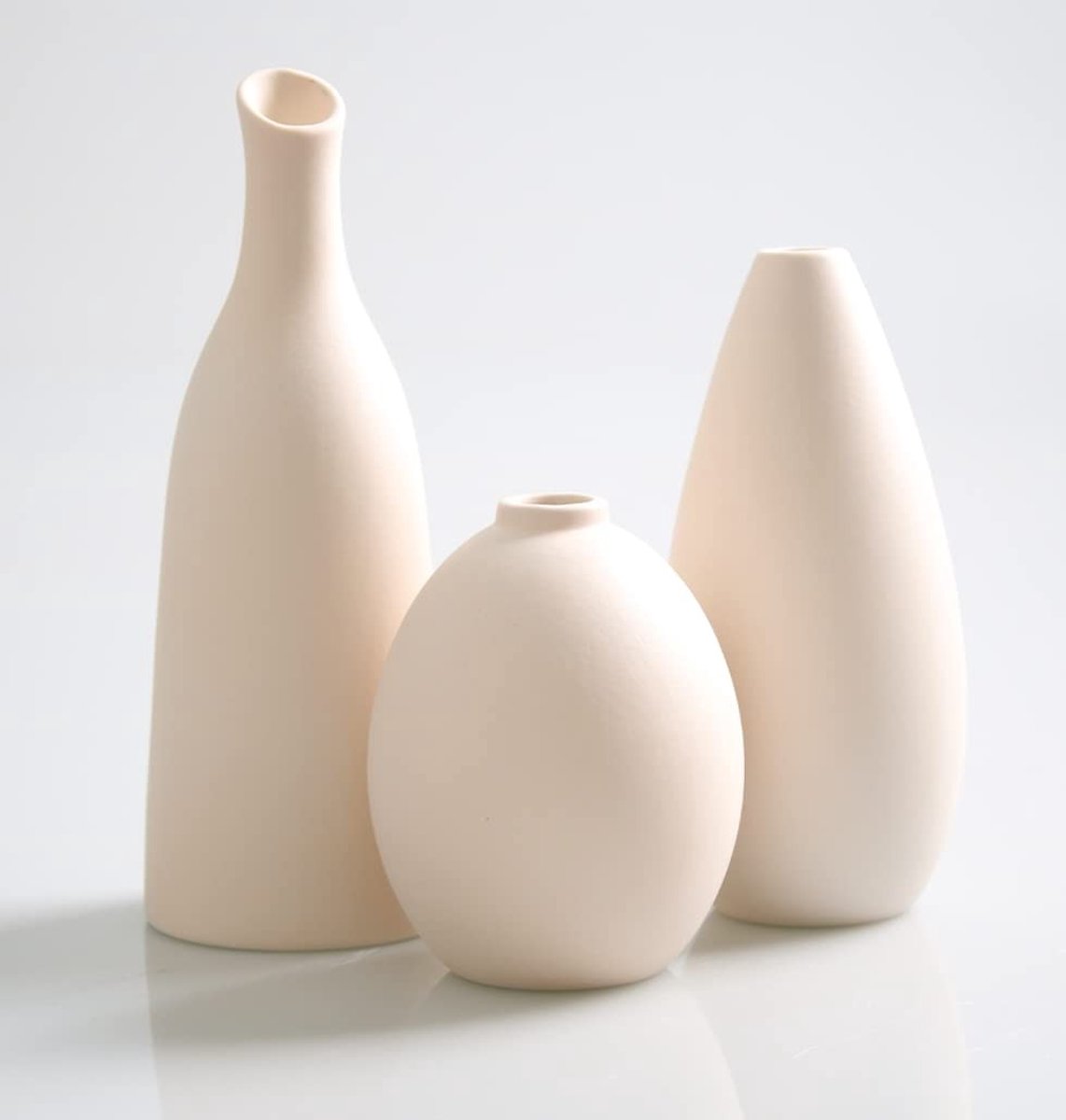 Omgoods - Set van 3 Kleine Keramische Vazen voor Hu decoratie