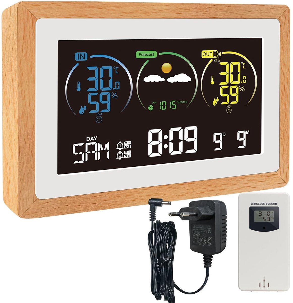 Omgoods - Draadloze Weerstation met Buiten Sensor en Voorspelling