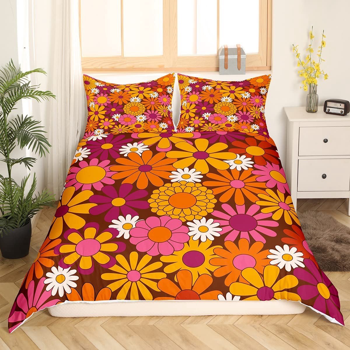 Omgoods - Groovy Bedding Set 60S 70S - Retro Hippie Duvet Cover Set voor Kinderen