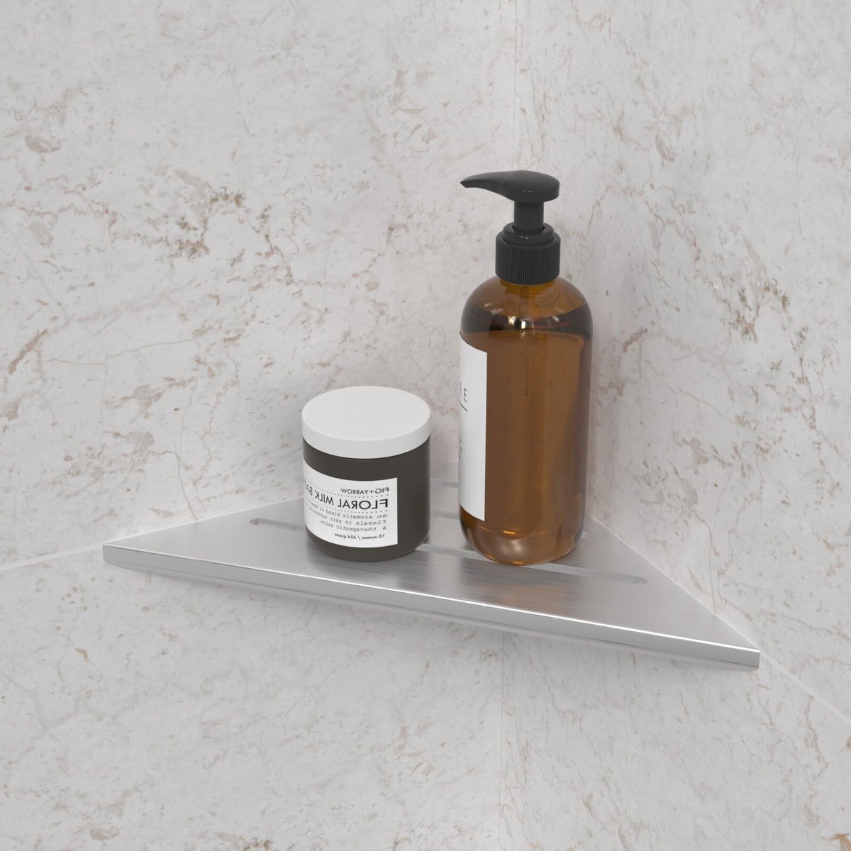 Omgoods - Hoekplank voor Badkamer, 35 x 24,5 cm, Zonder Boren