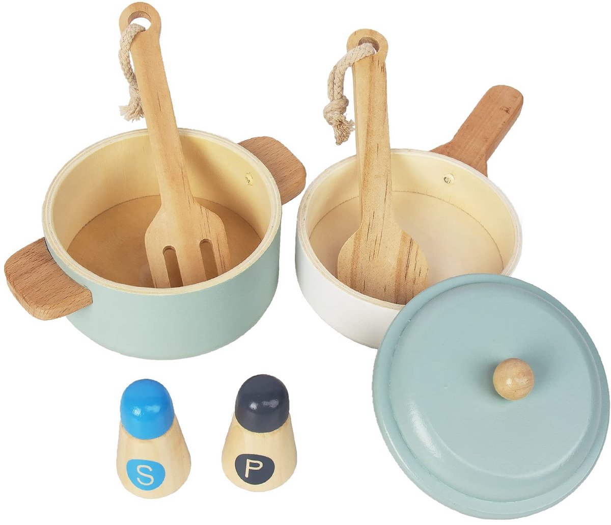 Omgoods - Houten Kookgerei Set voor Kinderen met Realistisch Ontwerp