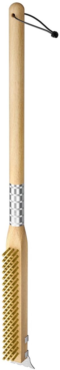 Omgoods - Grillborstel voor Houtkachel, 25 Inch met Houten Handvat
