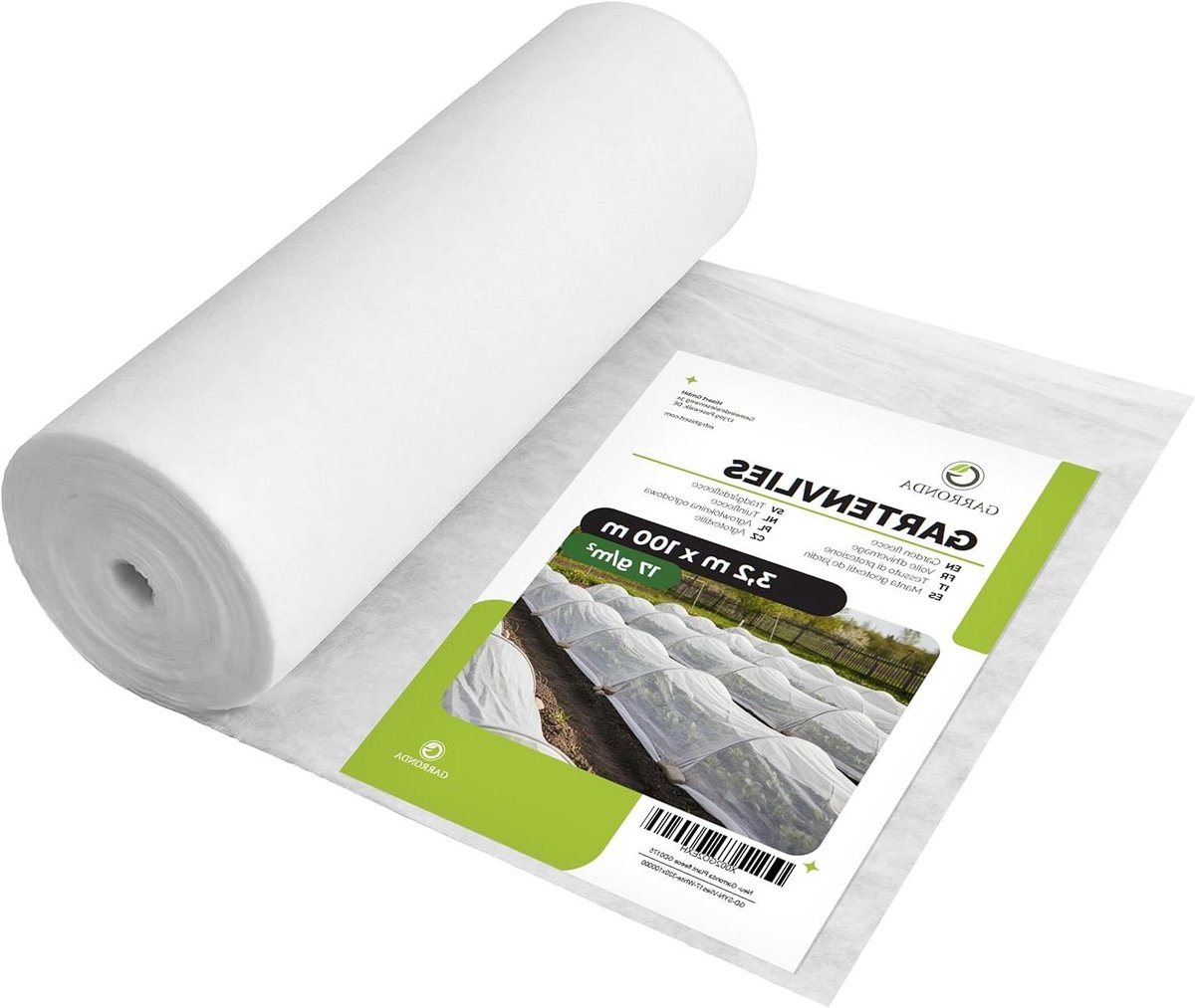 Plantbeschermingsvlies - Tuinvlies Afdekvlies - Planten beschermen - Ademend UV-bestendig - 32 m x 100 m - Wit