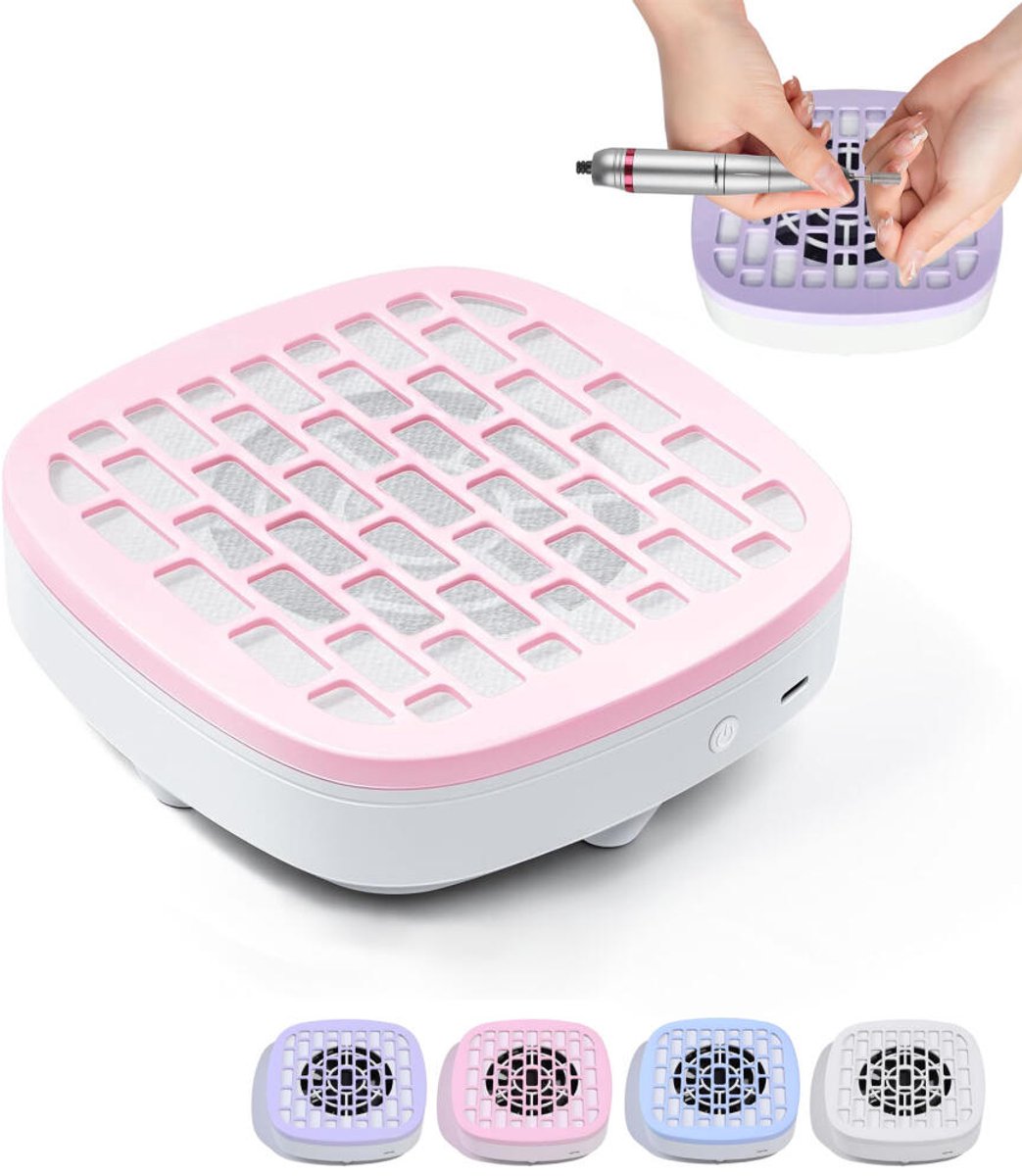 Nagelstofafzuiger - Nail Dust Collector - Afstofzuiger - Stofzuiger Voor Nail Salon - Met filterpapier - Laag Geluidsniveau - Mini Draagbaar - Elektrische nagelstofzuiger - Tafelafzuiging - Manicure/Pedicure Handen en Voeten - NagelAfzuiger - Roze