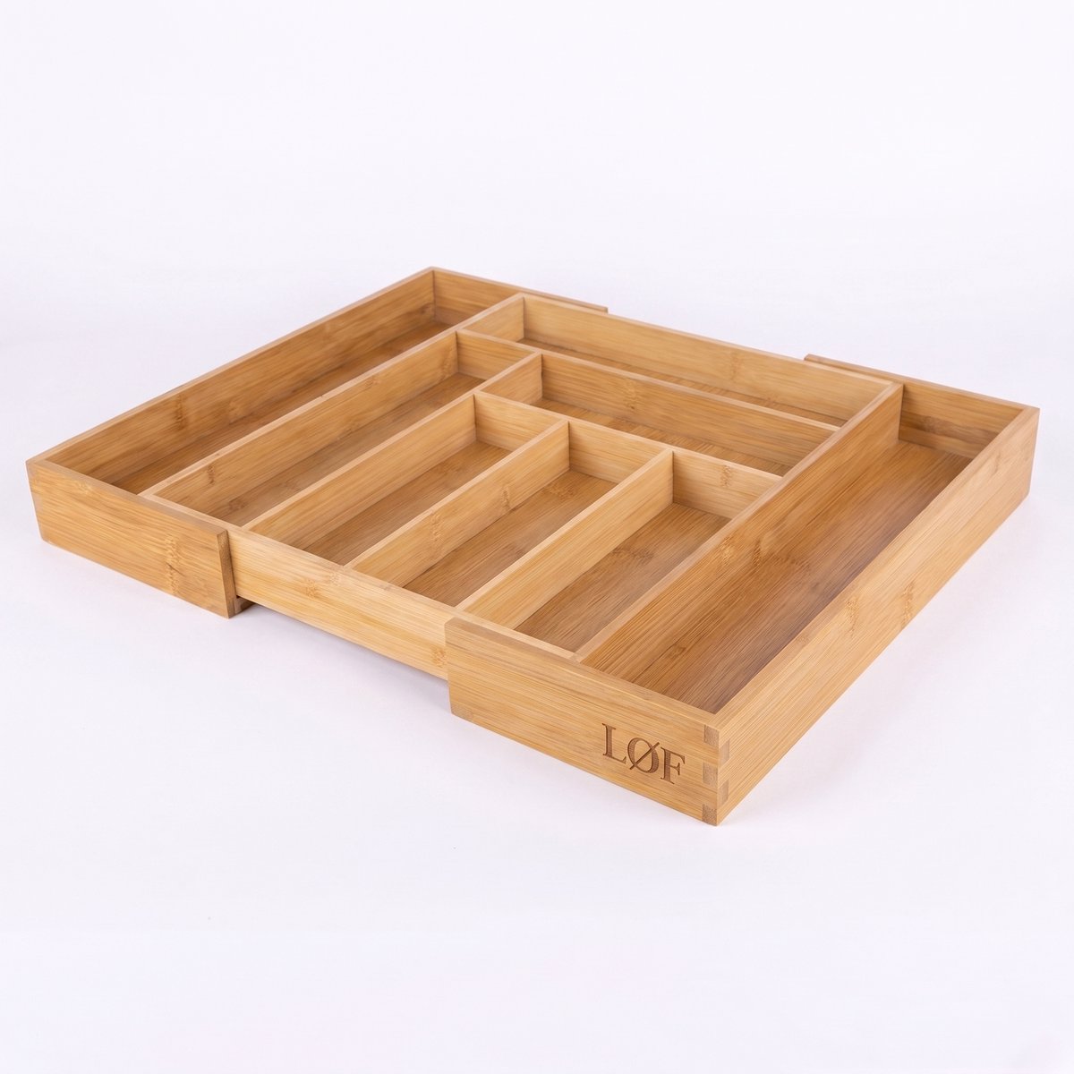 Uitschuifbare Bamboe Bestekbak - Lade Organizer - Verstelbaar 33,5-50 cm - 6 tot 8 Vakken - Bestek Organizer voor Keukenlade