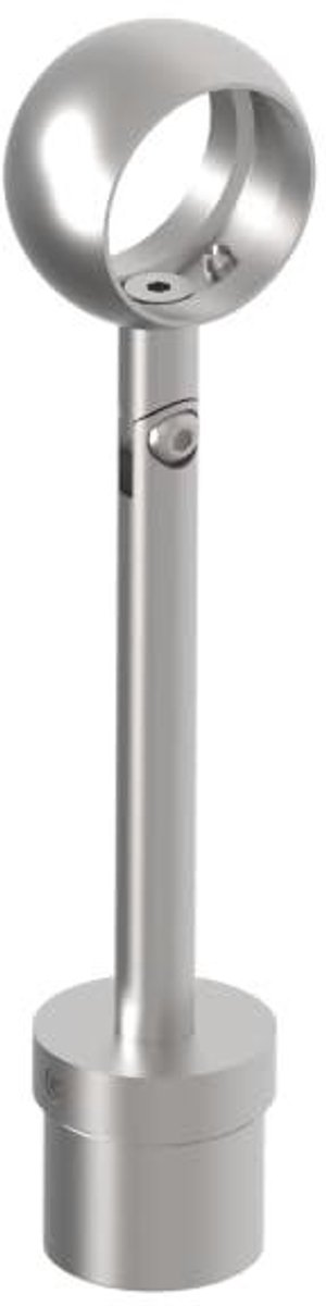 Leuningsteun Roestvrij Staal - Trapleuninghouder Verstelbaar - Trap Beveiligen - V2A AISI 304 Geslepen - 424 mm Buisdiameter - Zilver