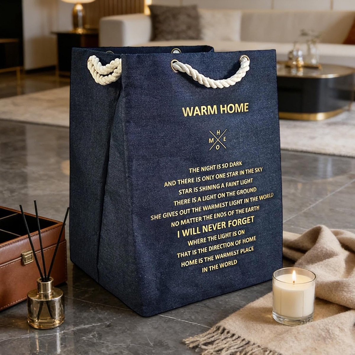 Wasmanden - Opbergzakken - Kleding Opbergen - Waterdicht Materiaal - 36x34x49cm - Paarsblauw