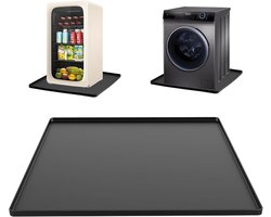 Lekbak Wasmachine - 60 x 65 cm - Siliconen Opvangbak - Opstaande Rand – Lekbak Koelkast Vaatwasser Diepvriezer - Lekbak voor Wasmachine en Vaatwasser - Opvangbak - universele wasmachine lekbak - Wasmachine opvangbak - afvoerbak - Zwart