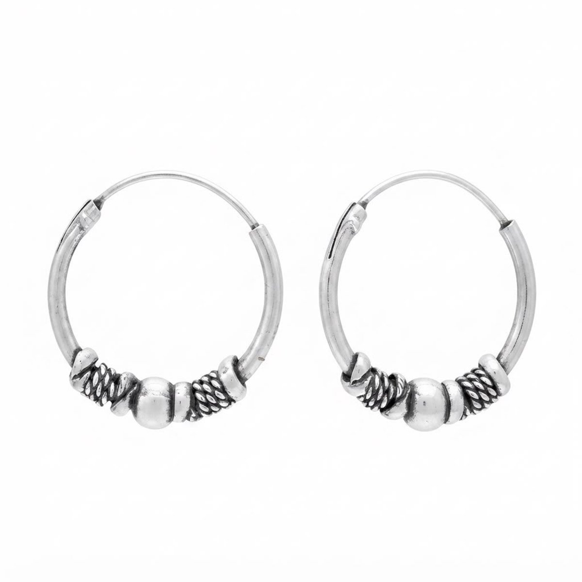Zilveren Oorringen Dames – Bali Hoops 14.5 mm – Nikkelvrij