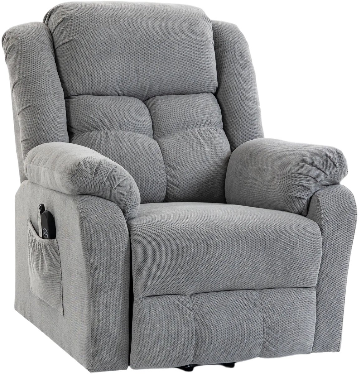 Massagestoel - Relaxfauteuil - Zetel - Sta op stoel elektrisch - Stof - 1 persoons - Met armleuning - Zeer comfortabel - Elektrisch - Lichtgrijs