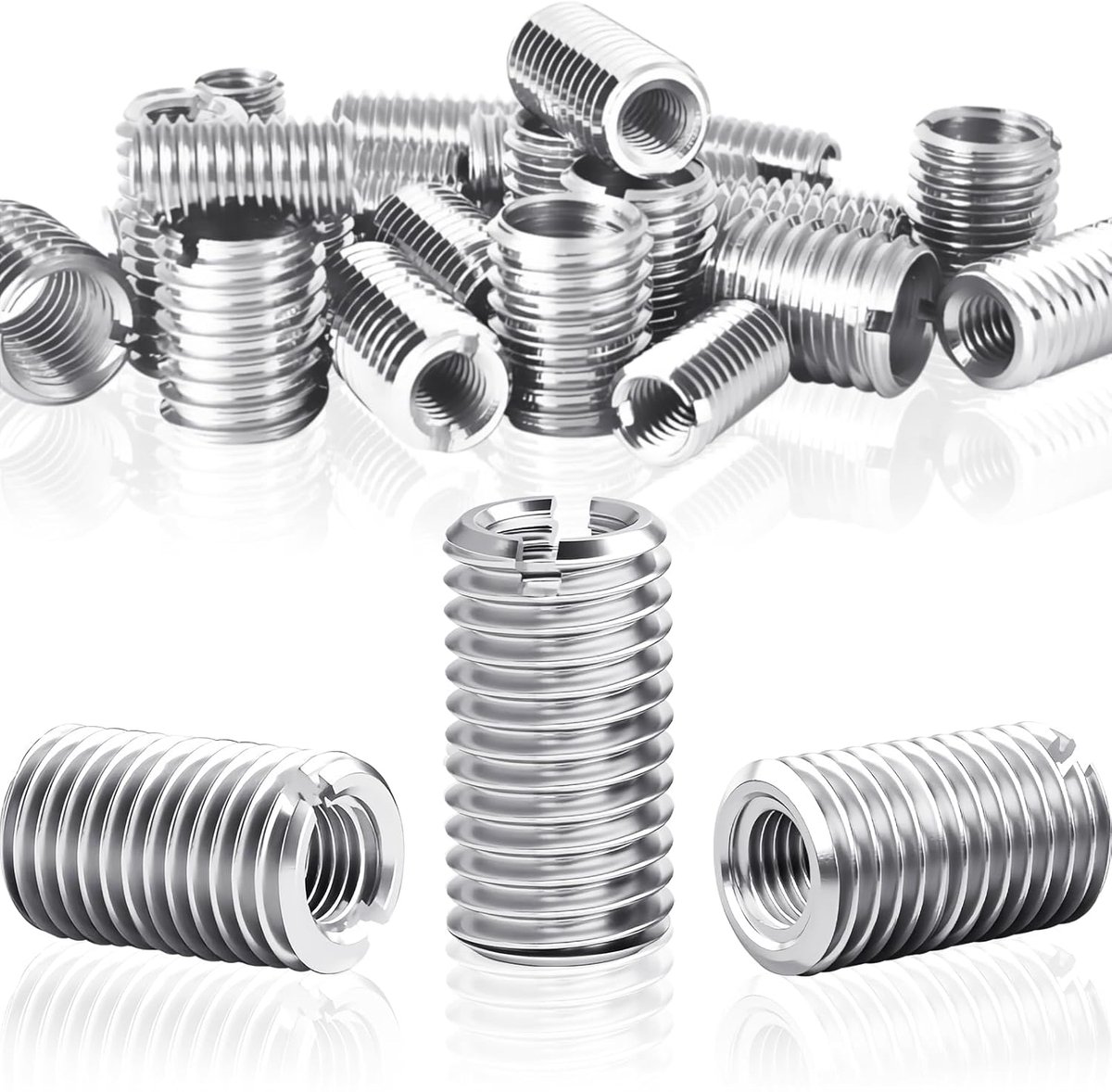 Thread Insert M8 to M5 x 15 mm, 24 Pieces Stainless Steel Screw Adapter, Reducer Sleeve M8 to M5, Adapter for Screw - ShopVlot