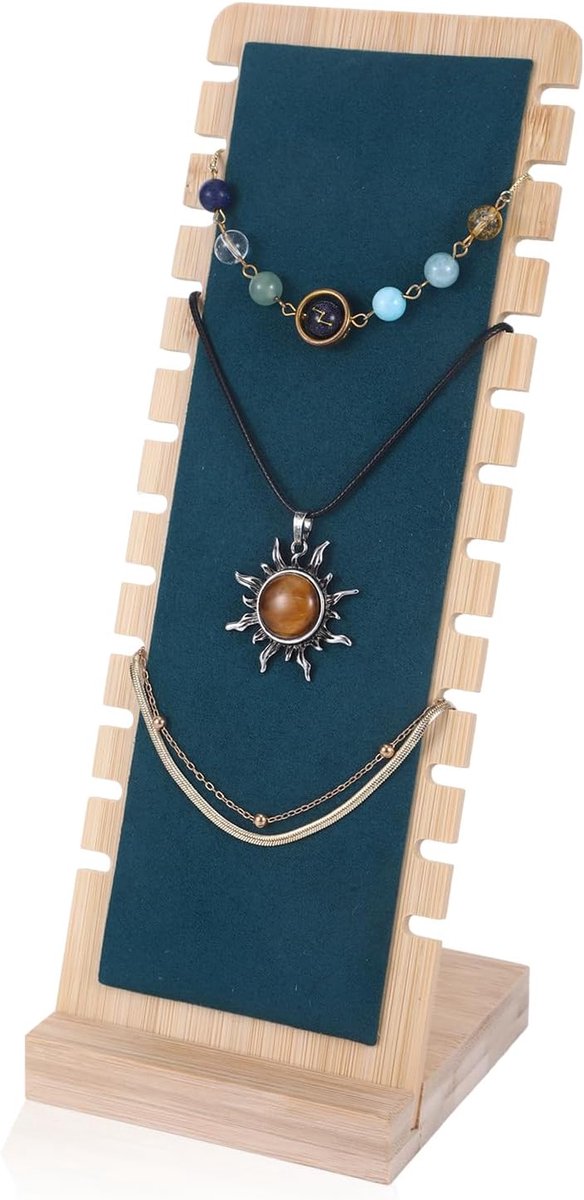 12 Wooden Slots for Necklaces, Jewellery Stand, Chain Stand, Chain Holder, Vertical Jewelry Holder, Chain Stand, for - ShopVlot