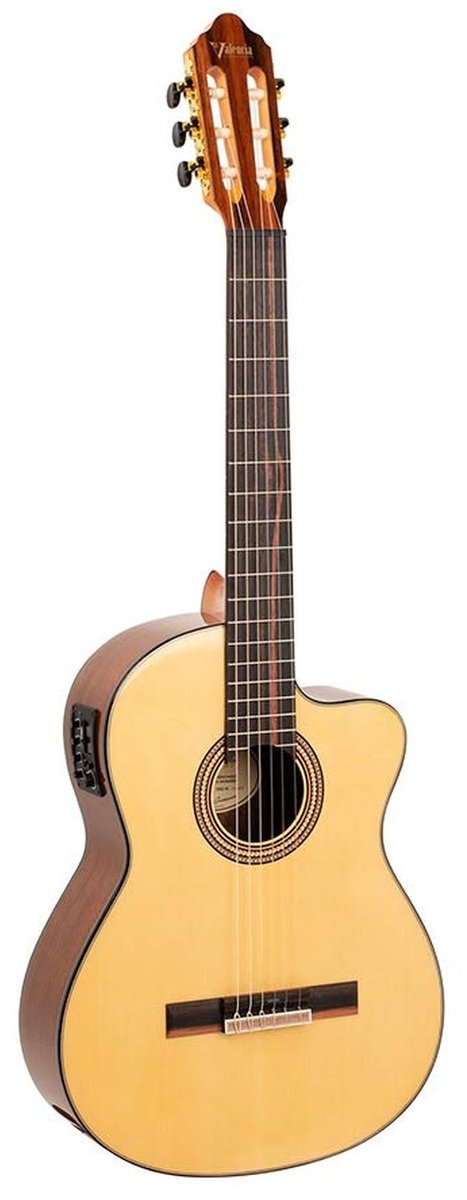 Valencia VC564CE Cutaway Klassieke Gitaar 4/4 Naturel Elektro-akoestisch Hoogglans