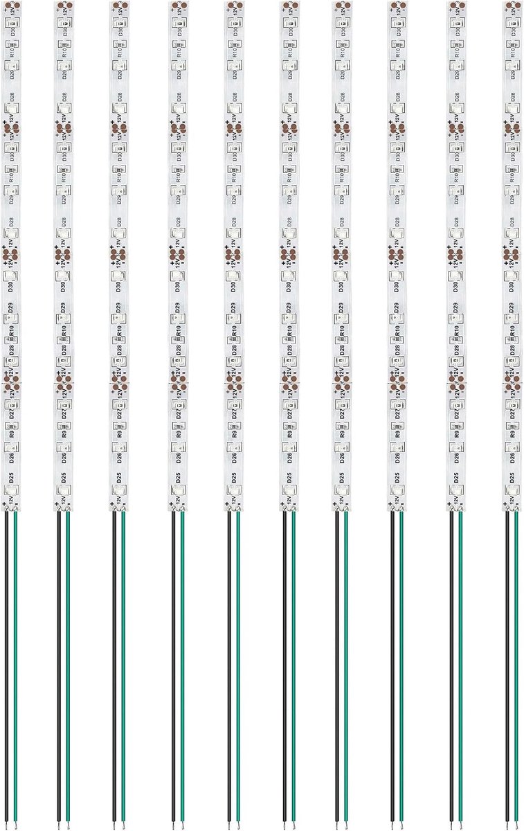 LED strips 200 mm - groen - 10 stuks - fel licht met 137 graden stralingshoek - ShopVlot