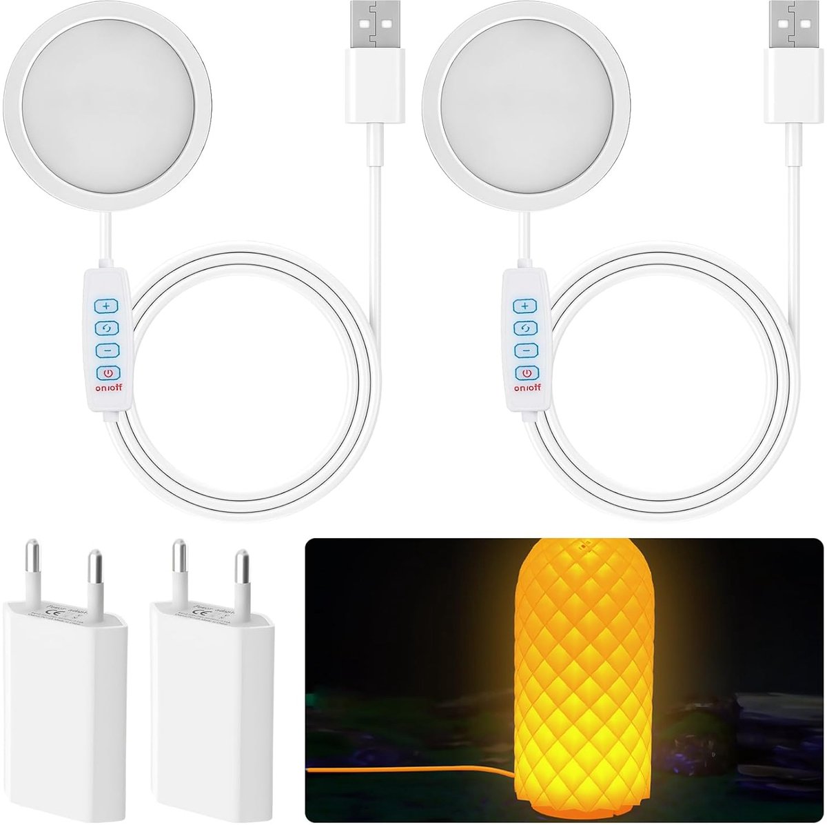 LED Licht Set voor 3D Printer - 2 Stuks - Creatieve DIY Nachtlamp - Geschikt voor Bambu Lab A1/A1mini/P1S/P1P/X1C - SnelShoppen