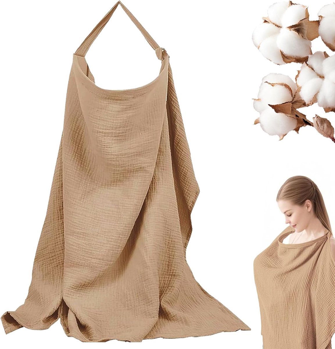 Breastfeeding Cloth for on the go, breastfeeding, brown - Soft and breathable, ideal for on the go - ShopVlot