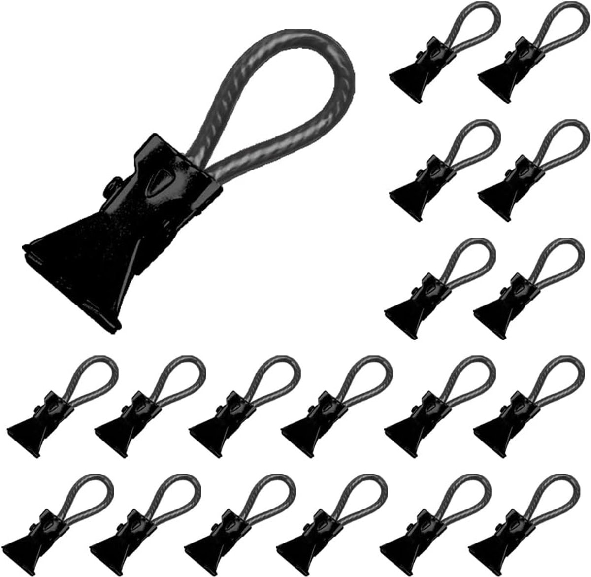 Handdoek Clips - Keuken Hangers - Keuken Organiseren - Zachte Veilige Grip - 30 Stuks - Zwart