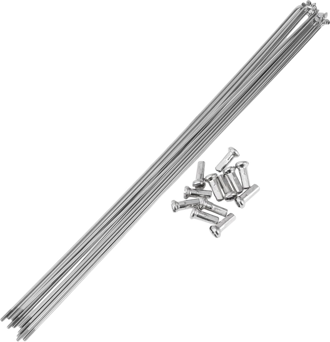 SnelShoppen - 12 Set 14G Fietsspaken 297 mm Roestvrij Staal Zilverkleurig voor Fietswielen - Sterke Spaken met Koper Nippels