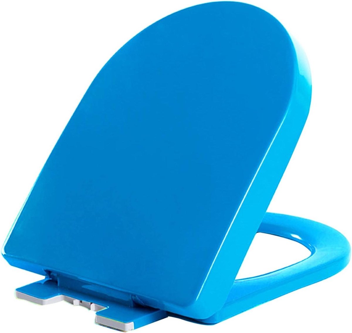 Toiletbril D-vorm - Toiletdeksel PP - Rustige Badkamer - Soft-close functie - Universele pasvorm - Blauw