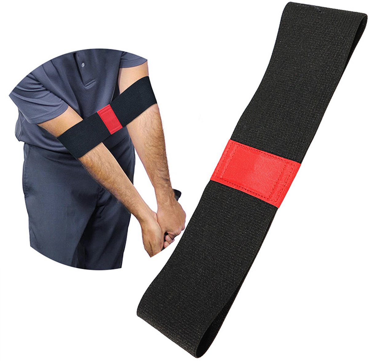 Golf handbeweging correctieband, swing spanningsband, armhouding corrector, trainingshulpmiddel set (tweedelig)