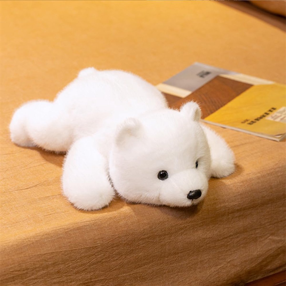 Gewogen knuffeldieren, gewogen ijsbeer, knuffels, schattige zachte knuffels, geschenken voor kinderen en volwassenen (28 cm)
