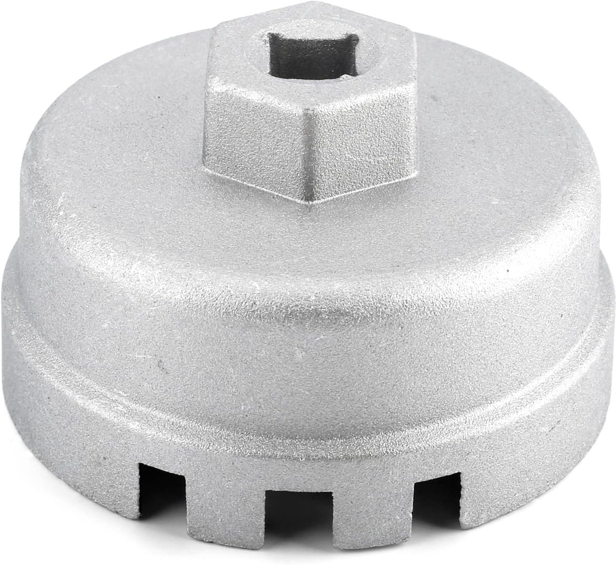 Oliefiltersleutel, 14 fluiten 6 sleuven oliefilter verwijderingsgereedschap, 64 mm aluminium oliefilter dopsleutel, compatibel met Toyota, 4 Runner, Prius, RAV4, Highlander, Tundra, Corolla
