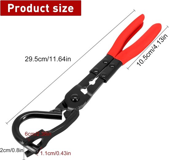 SnelShoppen - Exhaust Rubber Pliers - Auto Uitlaat Pliers, Schokdemper Verwijderingsstang, Geluidsdemper Haak Chopper, Carbon Staal, Ergonomische Hand van Snelshoppen — afbeelding 5